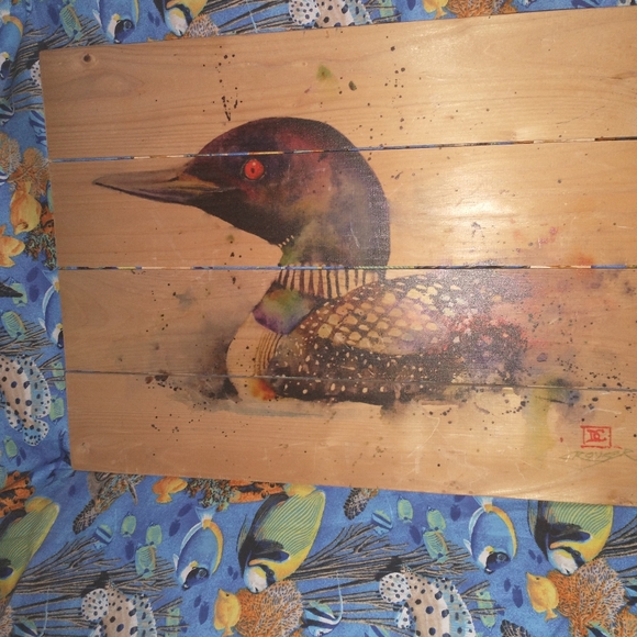 UNIQUE AND PHENOMENAL WILE E WOOD "" THE LOON" WOOD ART - Picture 9 of 9